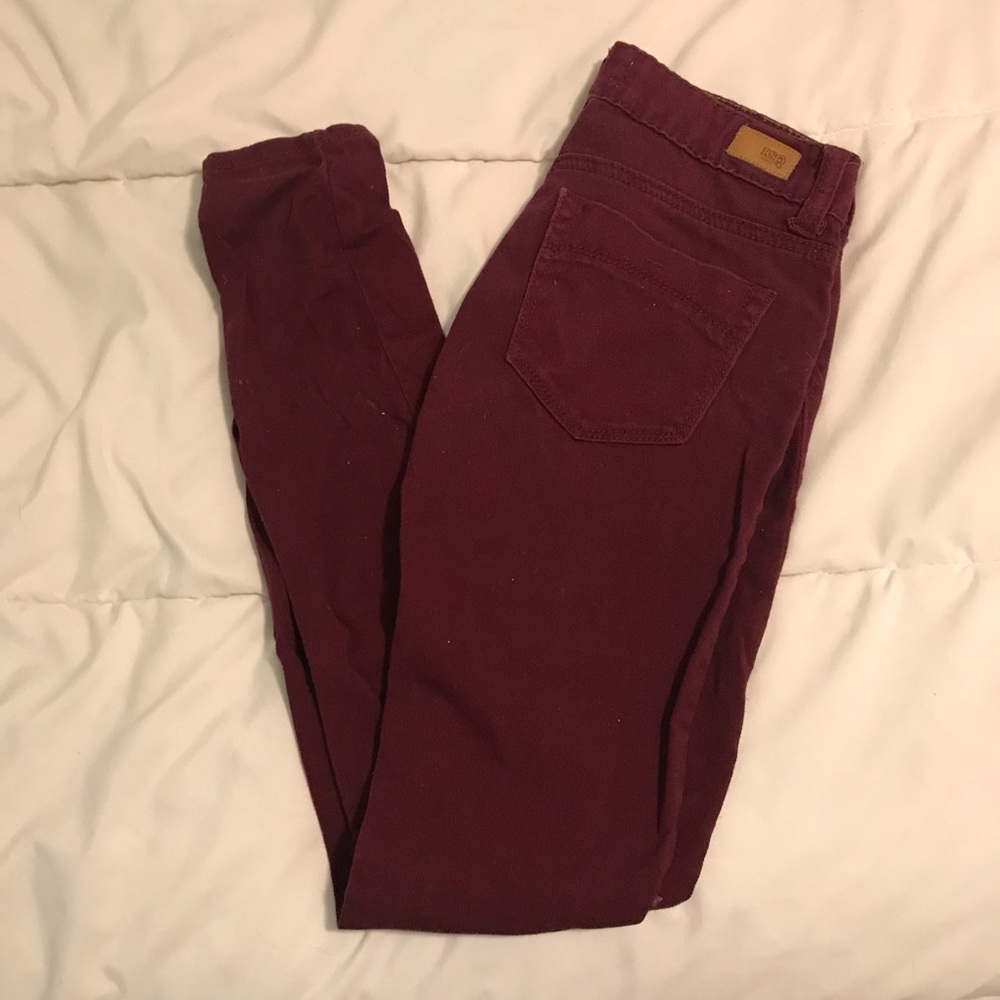 maroon skinny jeans